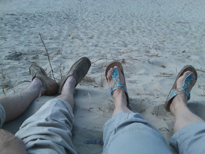 Feet together
