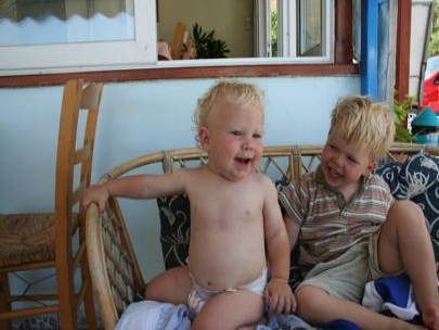brothers making jokes