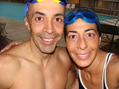 ... swimming on campus after a stressful working day!