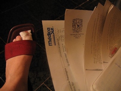 Bad toe (after 4th surgery) and a lot of paperwork to get done