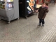 laughting at the floor